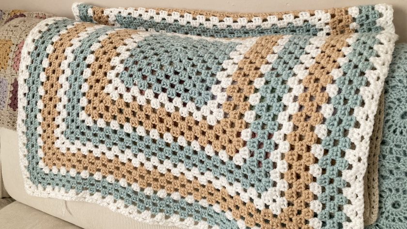 a blanket on a sofa